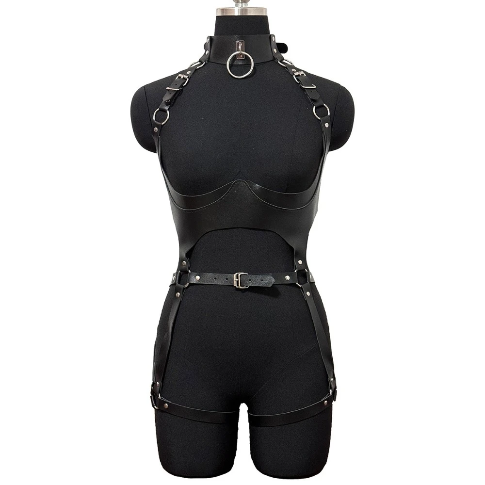 

Женский модный сексуальный комплект: пояс-корсет из искусственной кожи, эротический пояс-подвязка для тела и ног, готический аксессуар для одежды