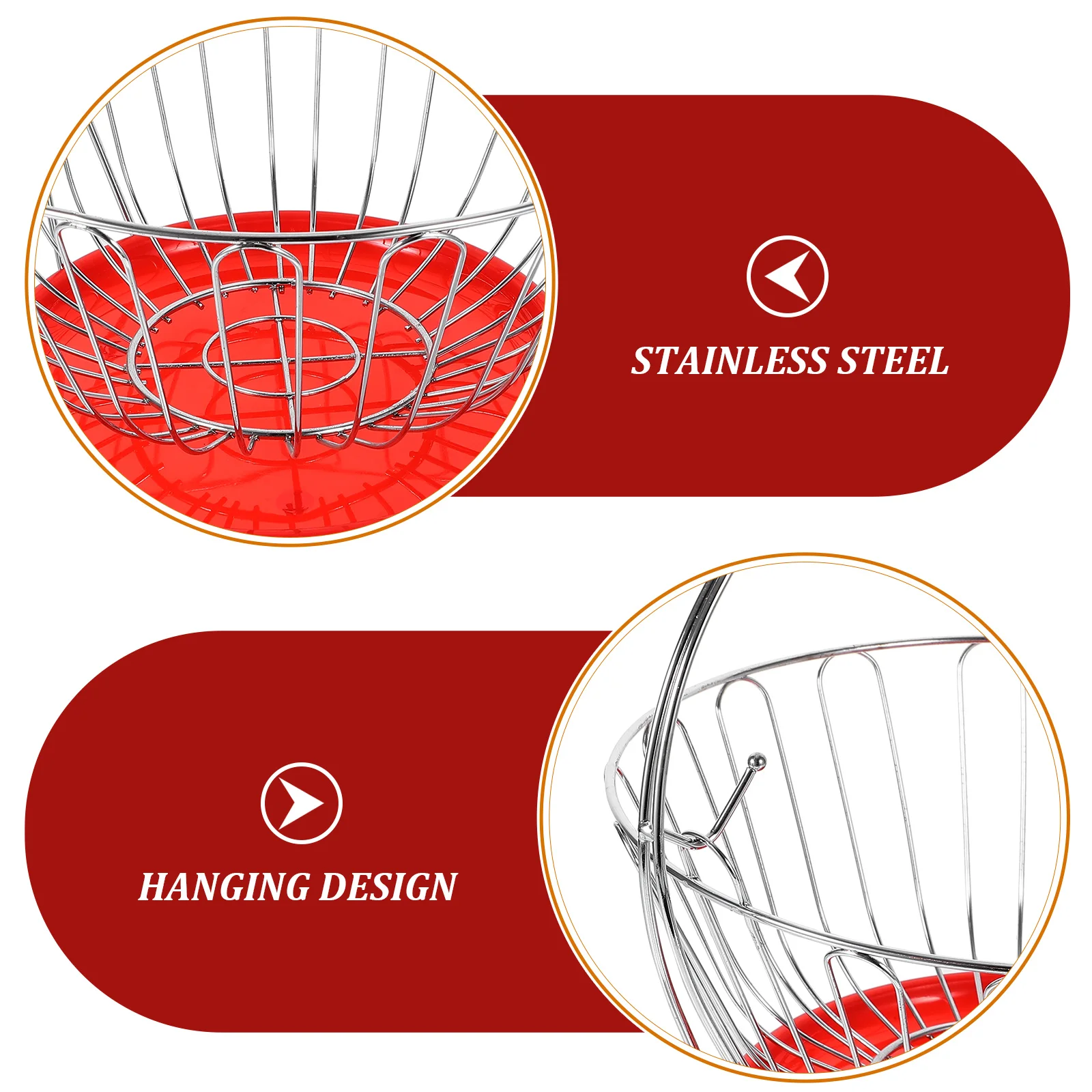 

Stainless Steel Basket Fruit Basket Vegetable Storage Drain Tray Bedroom Living Room Organization