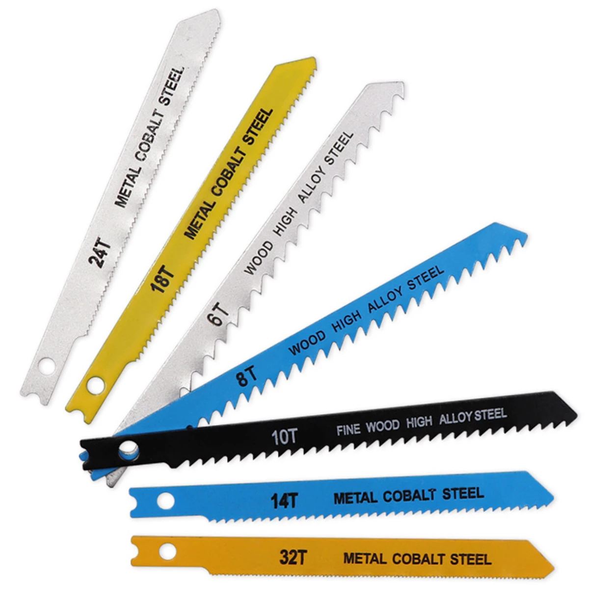 12Pcs Jigsaw Blades 18 Teeth Carbon Steel - Reciprocating Saw Blades For Wood & Metal Cutting