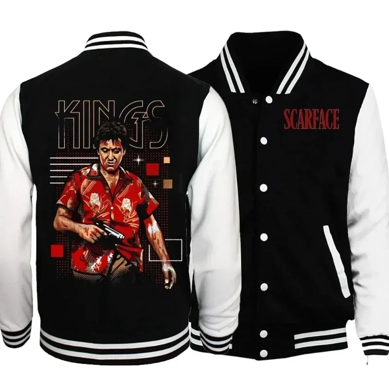 S-Scarface movie jacket cool coat sweatshirts trend women men hoodie baseball uniform jacket couple print cardigan clothes tops