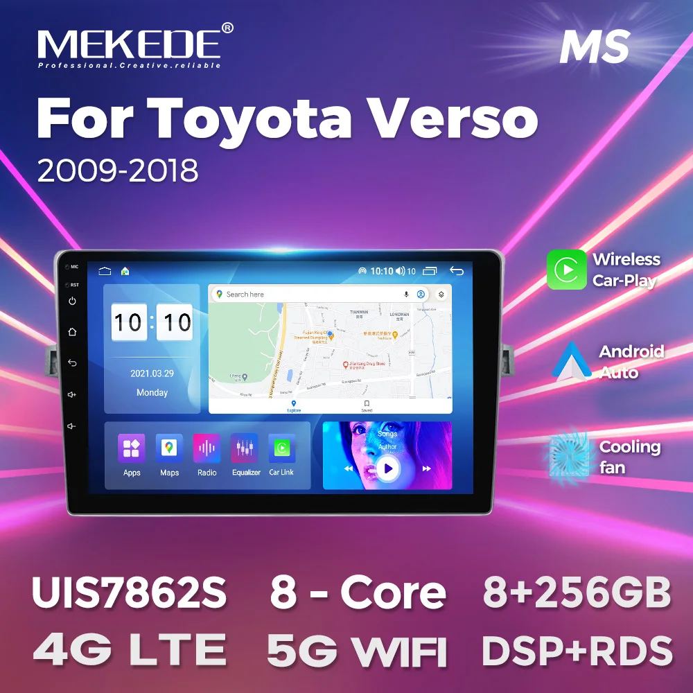 

Автомагнитола MEKEDE 2din Android 13, мультимедийный видеоплеер для Toyota Verso R20 2009-2018, GPS, беспроводной Carplay, стерео, Wi-Fi, 4G, BT