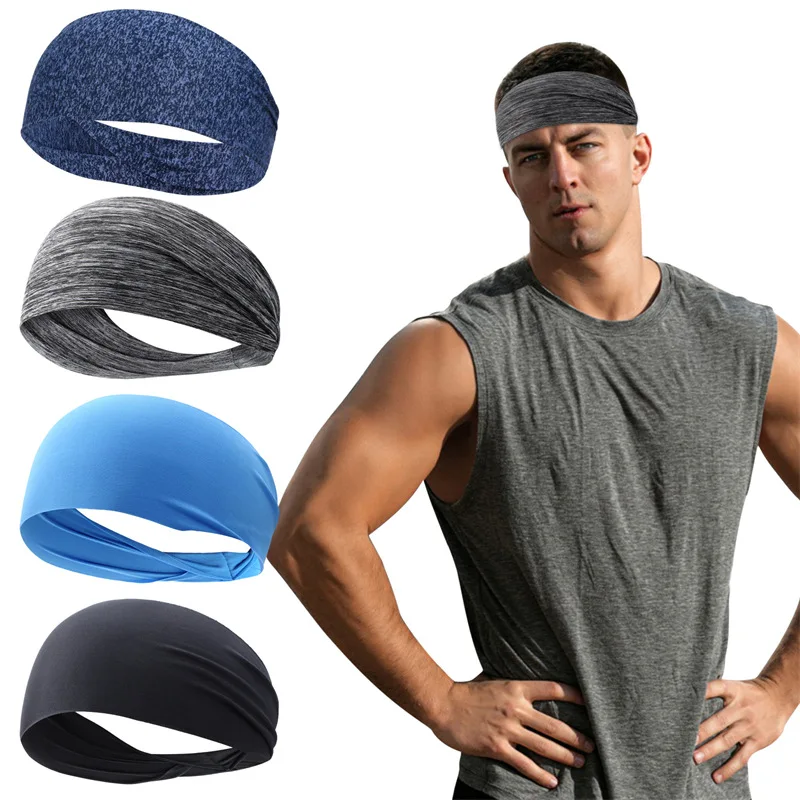 

1pc outdoor sports headband quick dry sweat absorption headdress fitness hair bands man woman hair wrap elastic sweatband