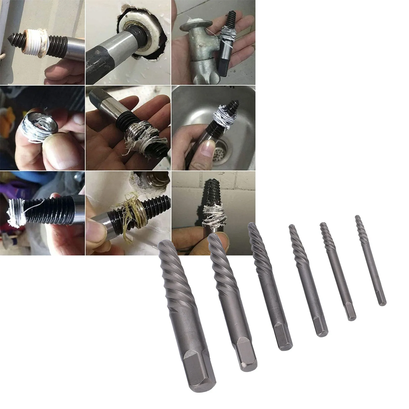 

Hardened Steel Broken Bolt Extractor Kit - Damaged Screw Remover for Auto Repairs