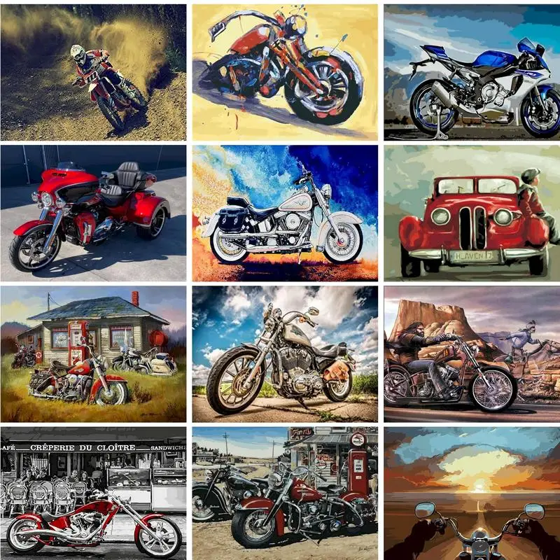 

GATYZTORY Diy Paint By Numbers Motor Cars For Adults Kids Artwork Handicrafts Wall Art Personalized Gift Acrylic Paints Artwork