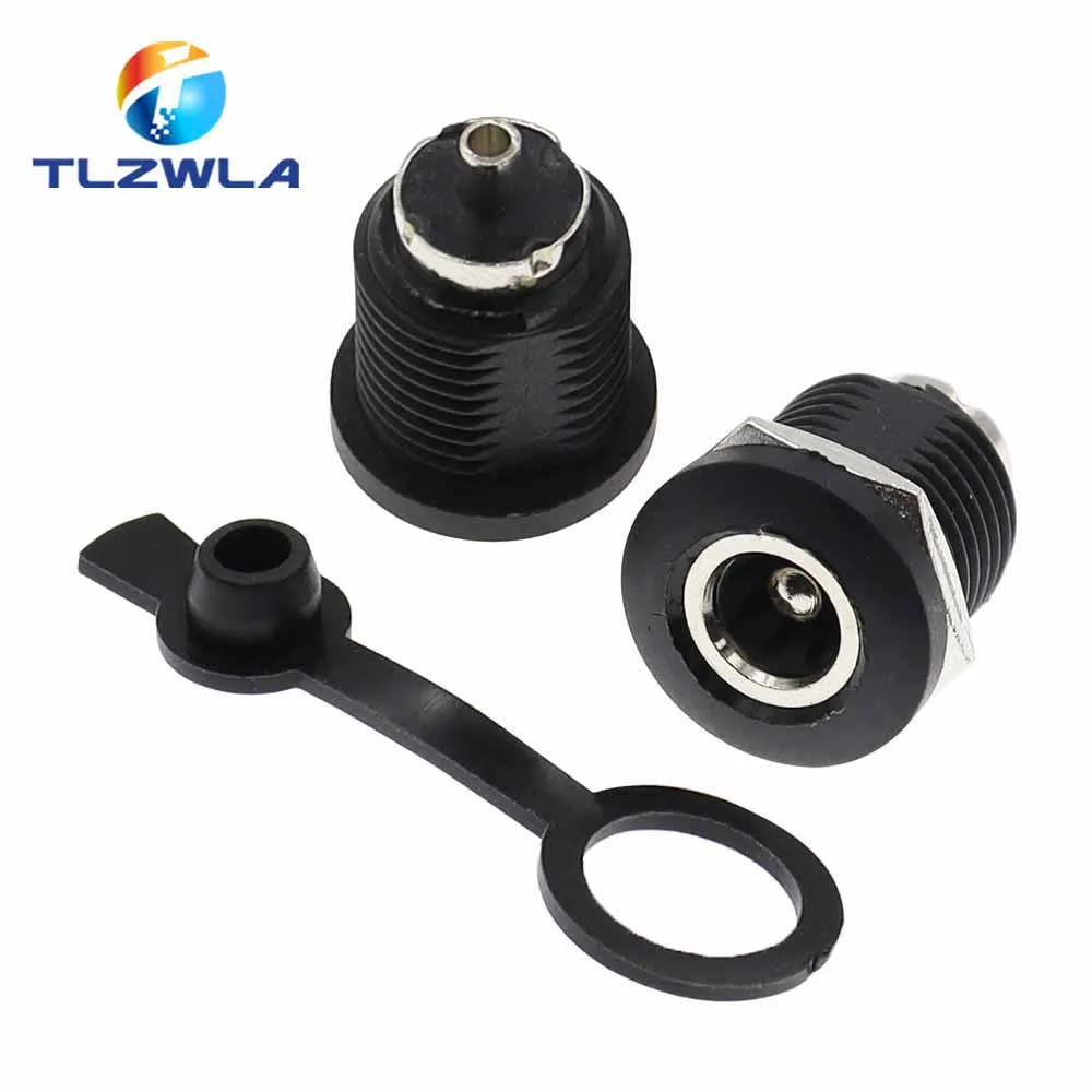 5PCS DC-022D 5.5*2.1mm / 5.5x2.5mm DC Power Plug Socket Connector With Nut Panel Mounting Jack Adaptor DC-022