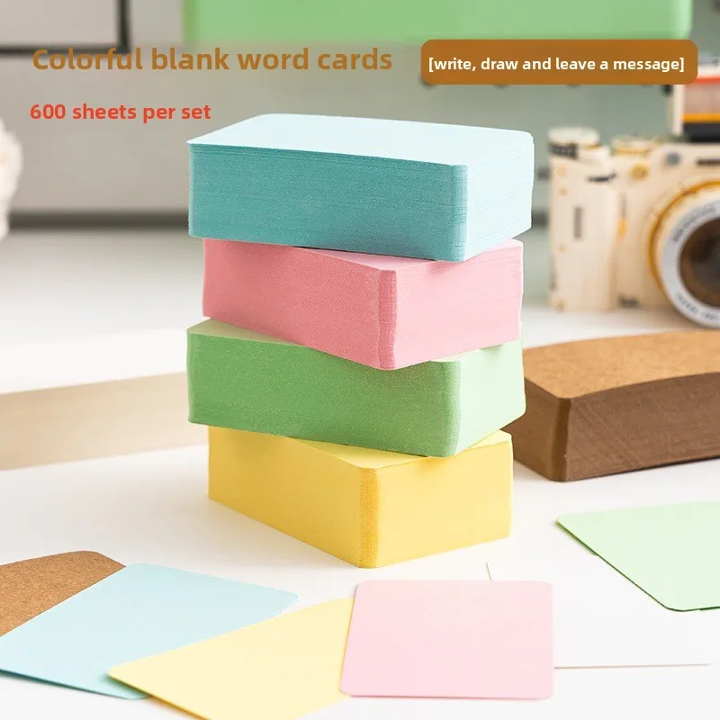 Small Portable Colorful Blank Hard Cards Handwritten Memory Flashcards Ideal for On-the-go Notes, Reminders & Daily Message