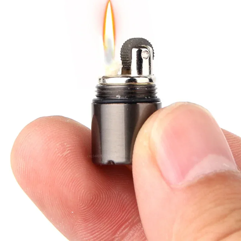 Mini Keychain Retro Kerosene Lighter Diesel Waterproof Portable Cigarette Lighter Gift Survival Tool Gadgets for Men