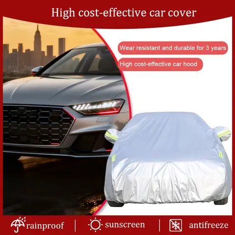 아우디 A1, A3, A4, A5, A6, A7, A8용 두꺼운 자동차 커버, 햇빛 가리개, 자외선 차단 및 긁힘 방지 고탄성 자동차 커버