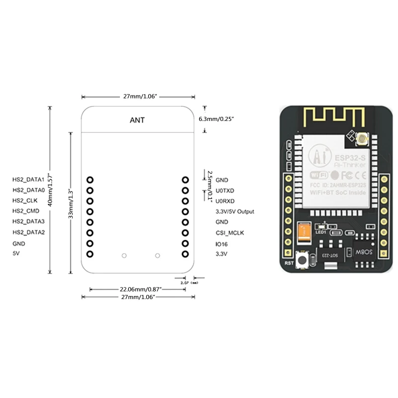 ESP32-CAM-MB MICRO USB ESP32 Serial Ke WiFi ESP32 CAM Development Board CH340 Drop Shipping