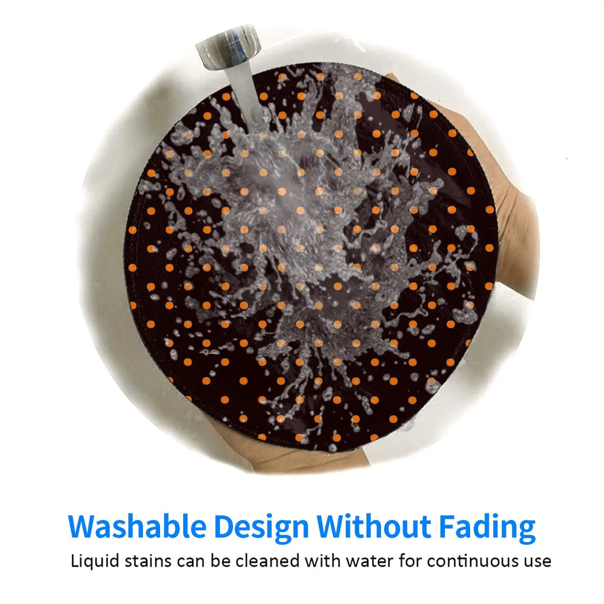 Gamer Mouse Pad Polka Dots Print Comfort Mousepad Desk Accessories Orange and Black Funny Mouse Mats For PC Laptop Computer image 5
