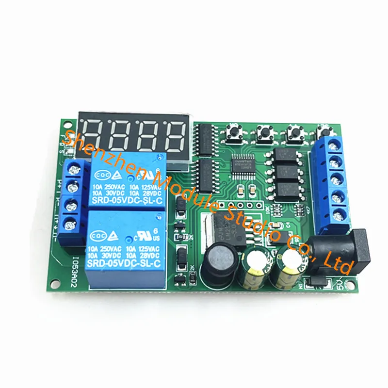 Io53a02 dc 5-24v módulo de relé de atraso de ciclo 0.1s-999min interruptor de controle de tempo ajustável relé de tempo controlador reverso dianteiro do motor