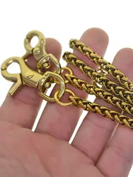 vintage Brass 6mm smooth wheat wallet jean trousers chains snake chain dual lobster snap spring clasp keychains