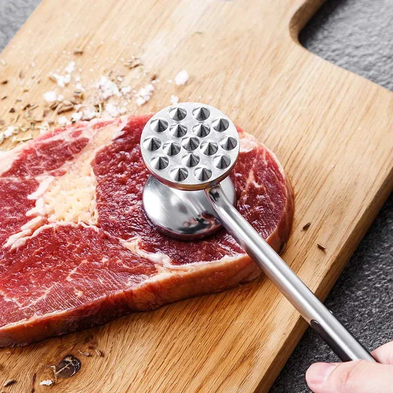Meat Tenderizer Hammer with Comfortable-Grip Handle, Dual-side Mallet for Kitchen, Pounder for Tenderizing Steak, Beef & Fish