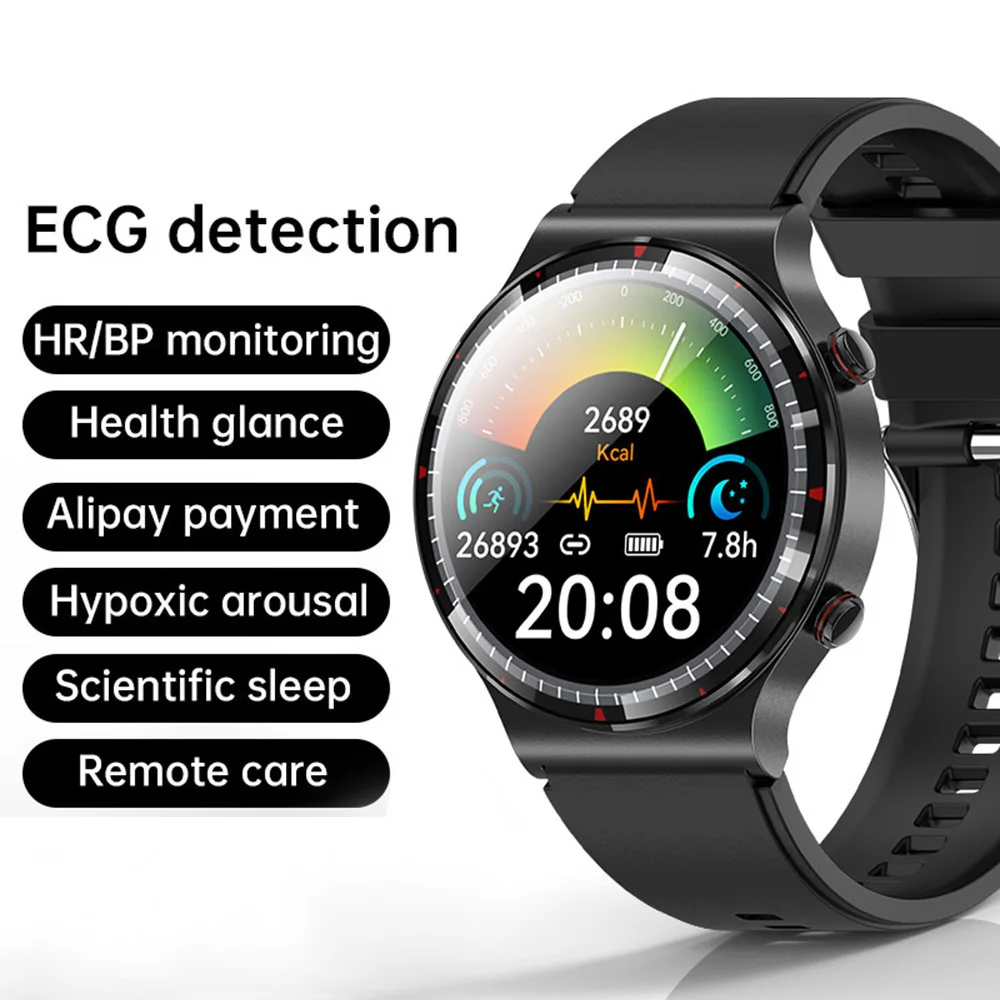 500Hz ECGスマートウォッチ 体組成測定 尿酸 血中脂質 心臓健康 スマートウォッチ 男女兼用 1.43インチ AMOLEDスクリーン