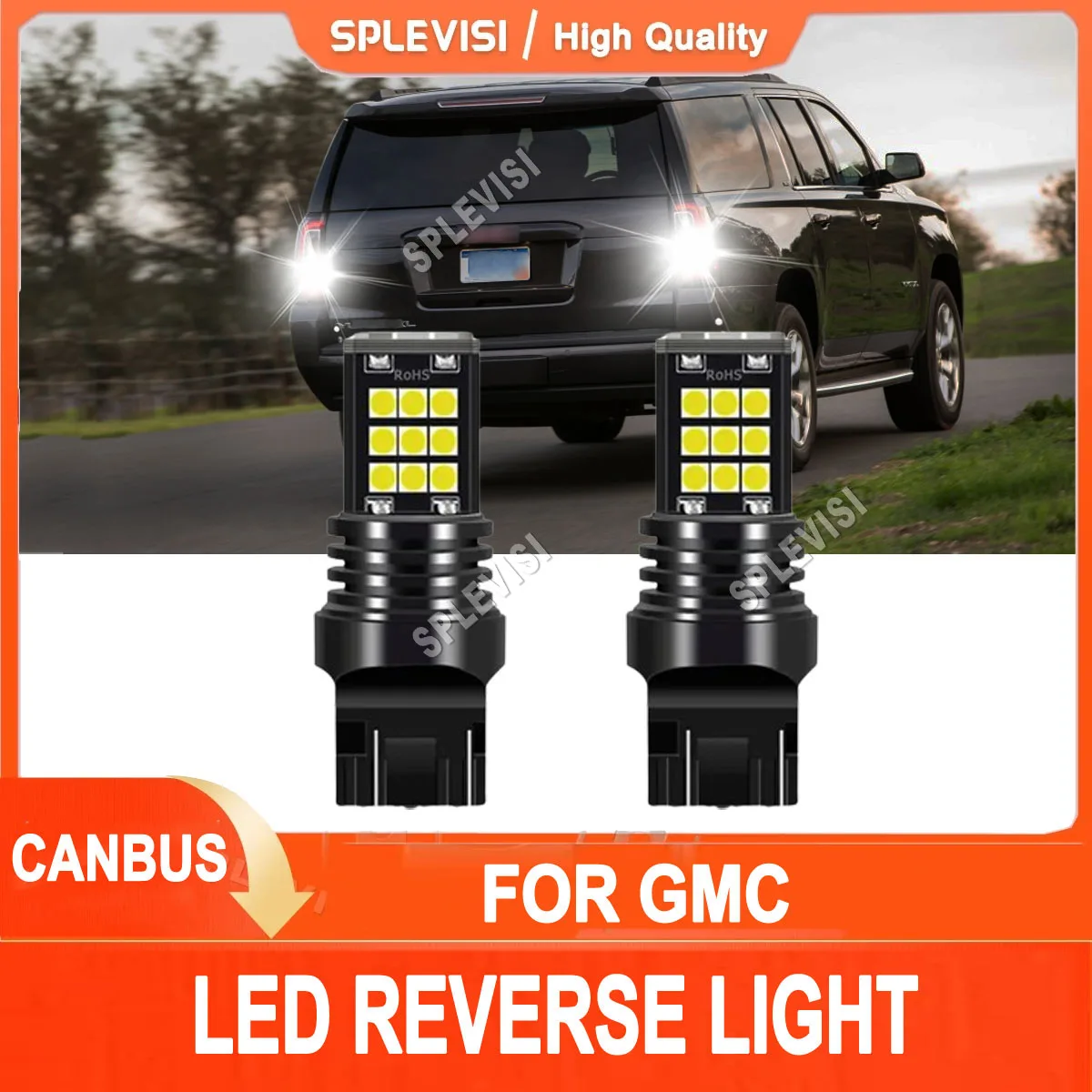 2x 7440 7443 580 6000K White LED Back Up Reverse Lights Replace For GMC Yukon 2007-2014 2008 2009 2010 2011 2012 2013