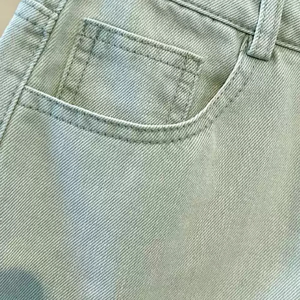 2025 韓国の新シックなハイウエストデニムパンツ女性のカジュアルオールマッチストレートワイドレッグロングジーンズ春夏固体ズボン