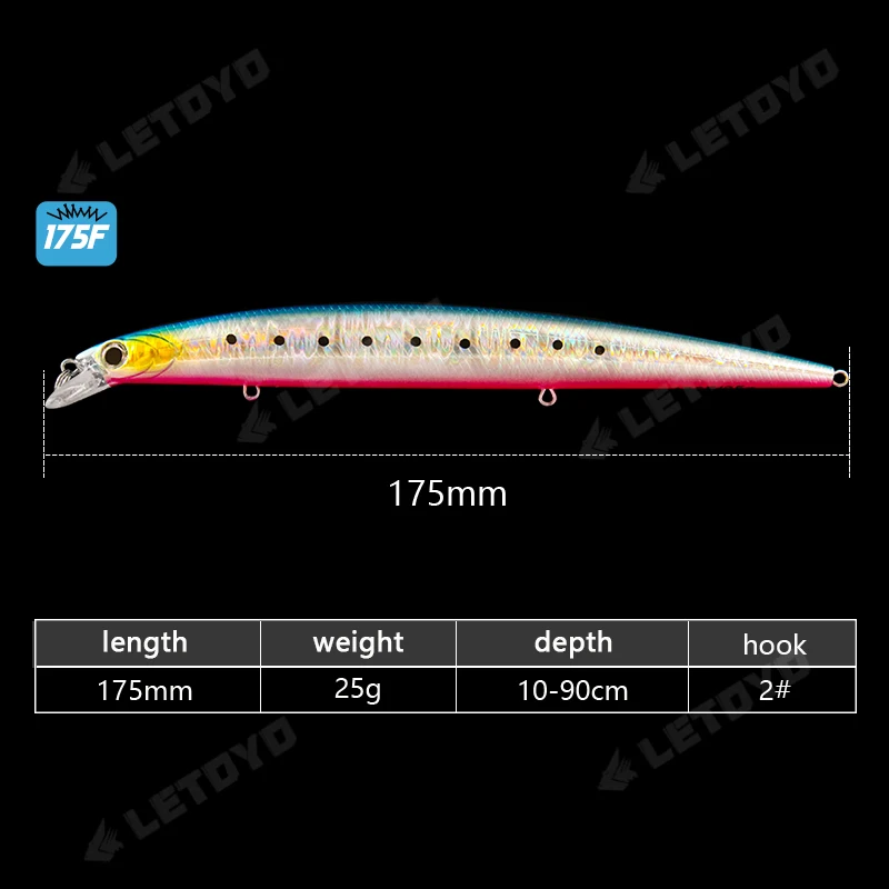 LETOYO 175mm26g pływająca Minnow Jerkbait Surface Walker twarda przynęta do trollingu zimowe przynęta wędkarska na szczupaka bass sprzęt wędkarski