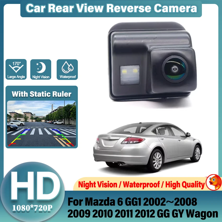 Rear View Camera For Mazda 6 GG1 2002~2012 GG GY Wagon CCD Night Vision Reversing Camera License Plate Camera Fisheye Lens