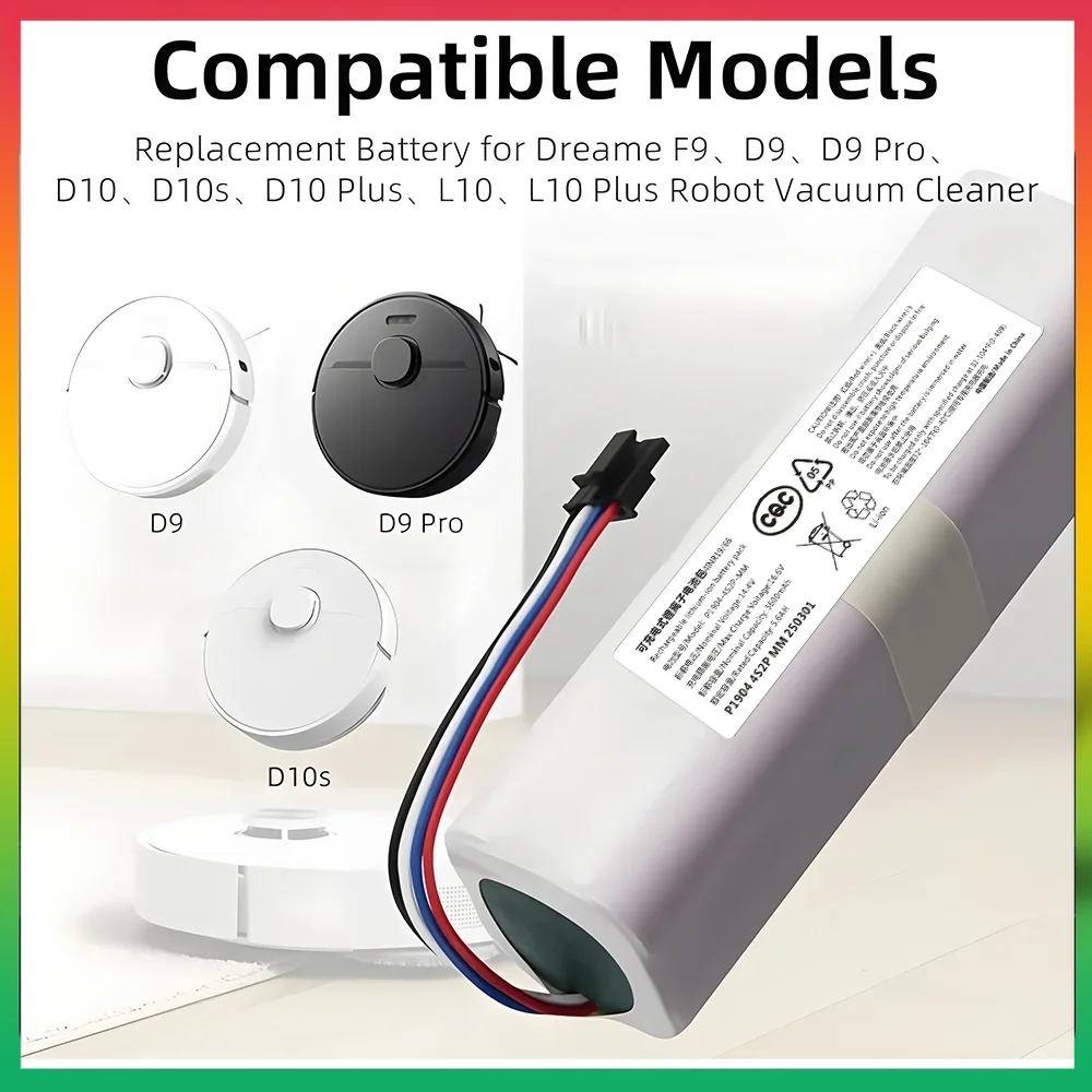 

NEW 5600mAh 14.4V Replacement Battery 4S2P-MMBK P2150-4S2P-XWDLS For Xiaomi Mijia Vacuum Cleaner Dreame S10 D9 F9 L10Pro L10Plus