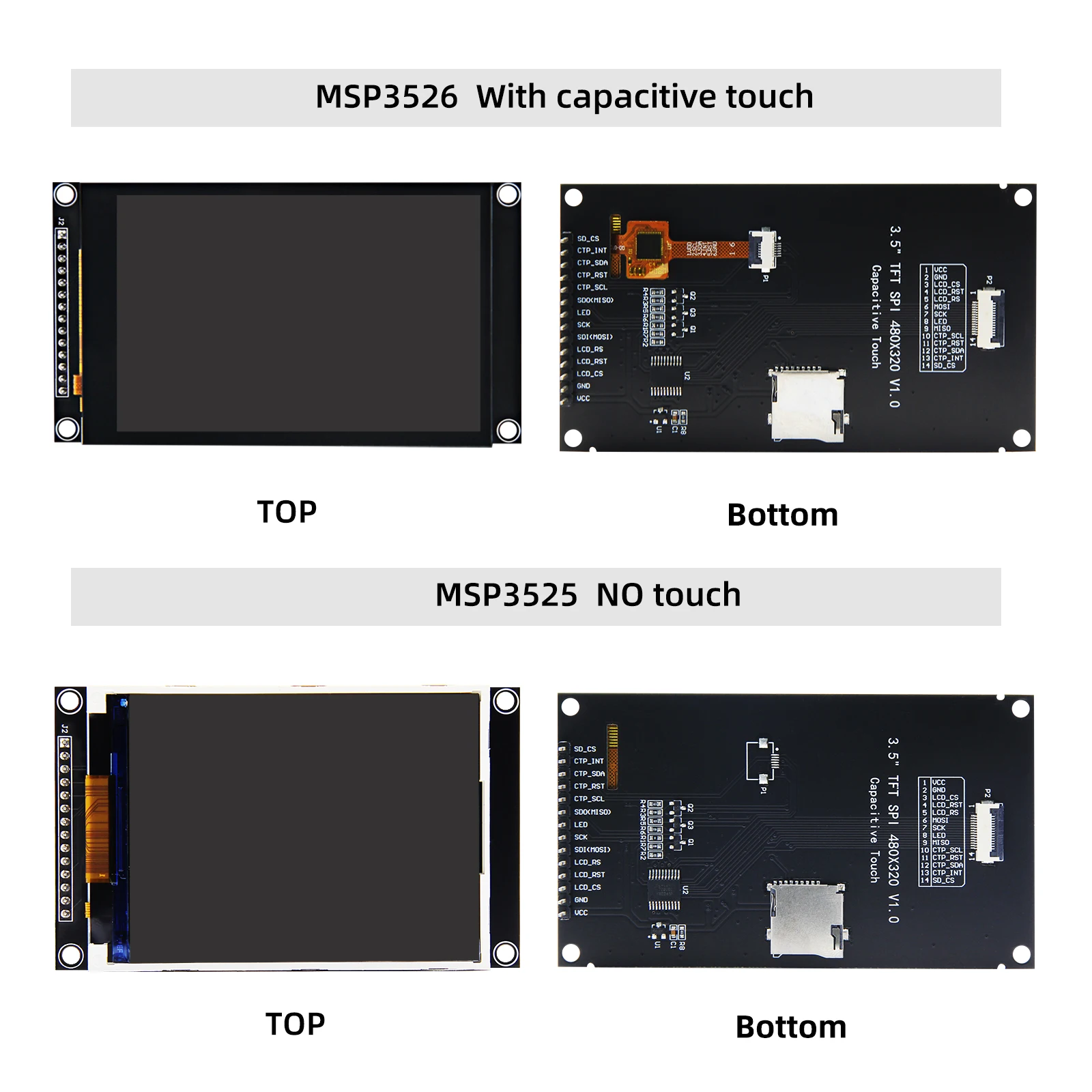 3.5 inch SPI TFT LCD Screen Colorful IPS capacitive Touch Display Module ST7796 320*480  IPS For Esp32&arduino