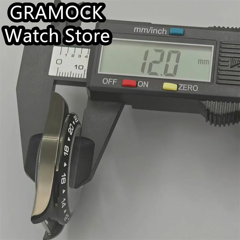 GRAMOCK 40mm Black PVD Watch Case Sapphire Glass Fixed 24 Hour Bezel Steel Bracelet Fit NH34 NH35 NH36 ETA2824 PT5000 Movement