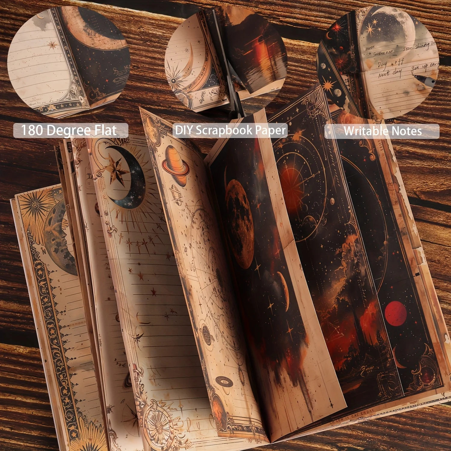 طقم دفتر ملاحظات A5 مكون من 80 صفحة مع إشارتين مرجعية، لسكرابوكينغ، والمذكرات، والديكور المخطط، والمكتب اليومي، والمجلة غير المرغوب فيها، والمفكرة القابلة للكتابة #4