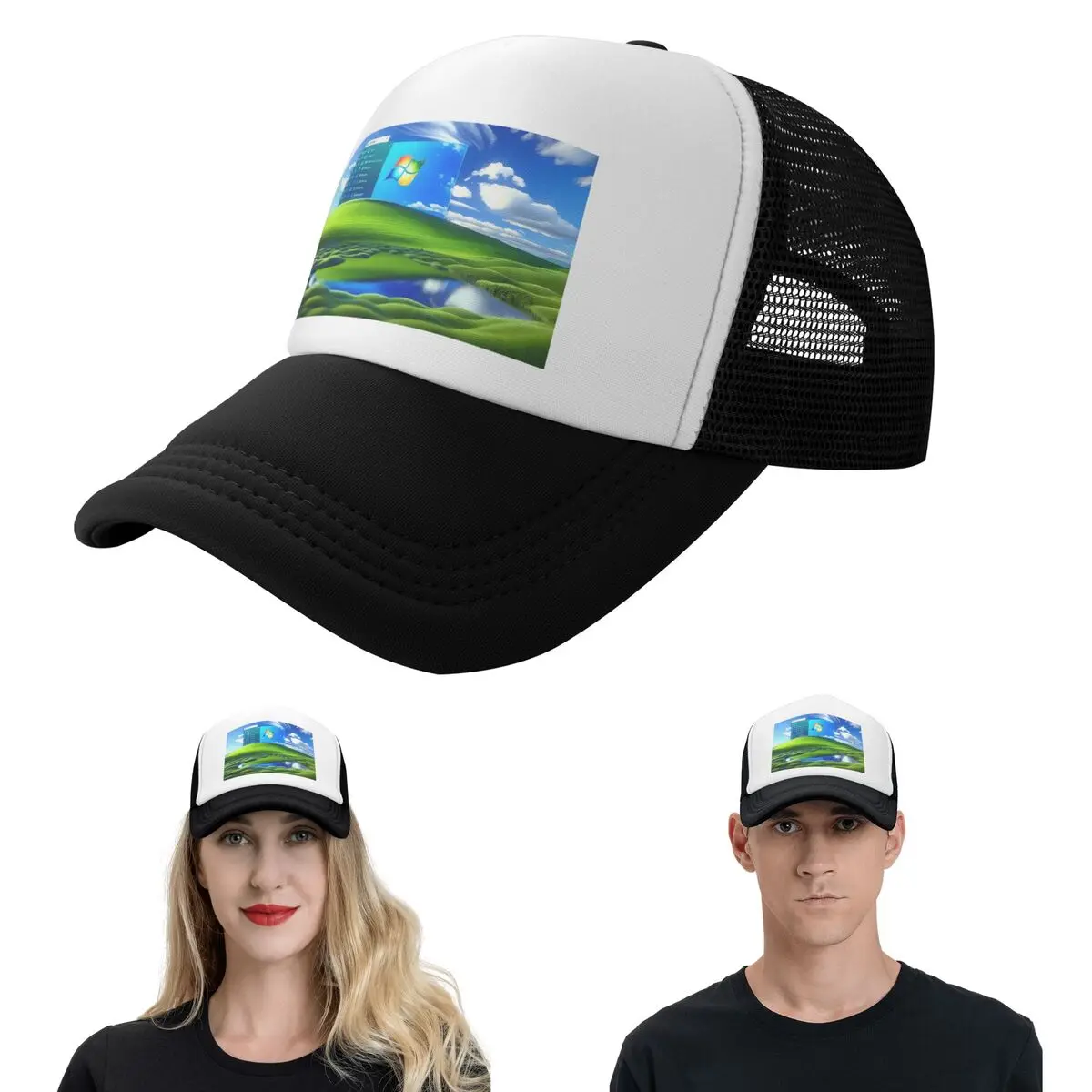 Frutiger Aero Windows XP Background Cap Fashion Mesh Baseball Caps Adjustable Hat Hip Hop Summer Unisex Baseball Hats