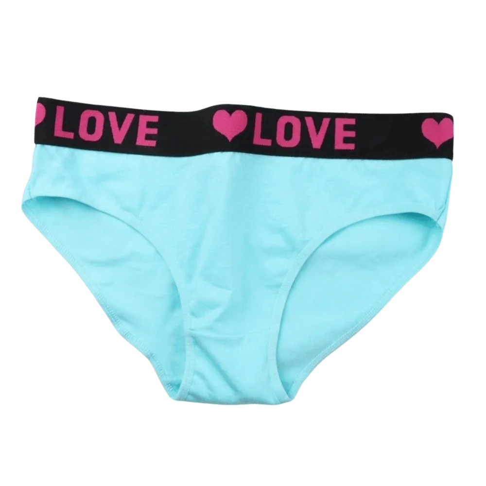 Ultra Thin Women's Underwear Mid-waist Underwear Triangle Pants Lingerie Patchwork Heart Letter Briefs Special Occasions
