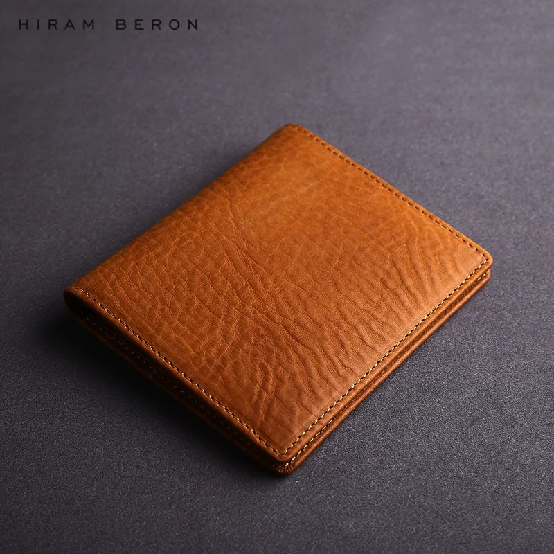 Full Grain Italian Vegetable Tanned Leather Card Holder RFID Blocking Funtion Compact Wallet