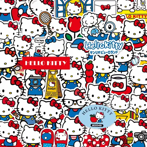 100PCS Cute Hello Kitty Cartoon Sanrio Stickers for Scrapbook Phone Case Laptop Guitar Notebook Kawaii Anime Sticker Kids Toys