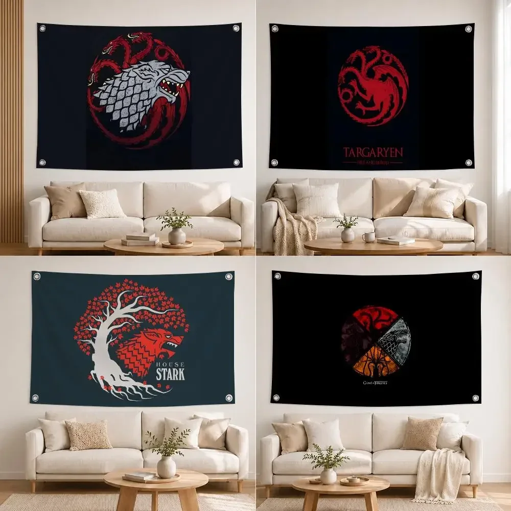Epic Fantasy TV Series Pattern Game Of Thrones Family Sigils Flags  Wall Hanging Flag Indoor Outdoor Banner Decor Art