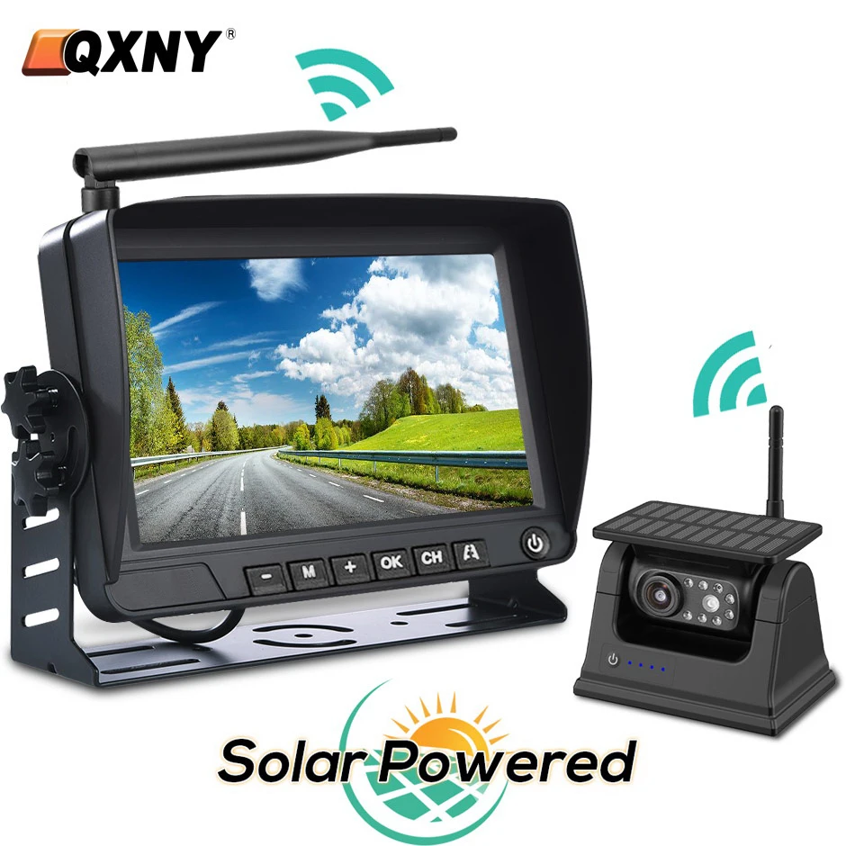 Wireless Solar Powered Energy Magnet Reverse Backup Camera with AHD 7\