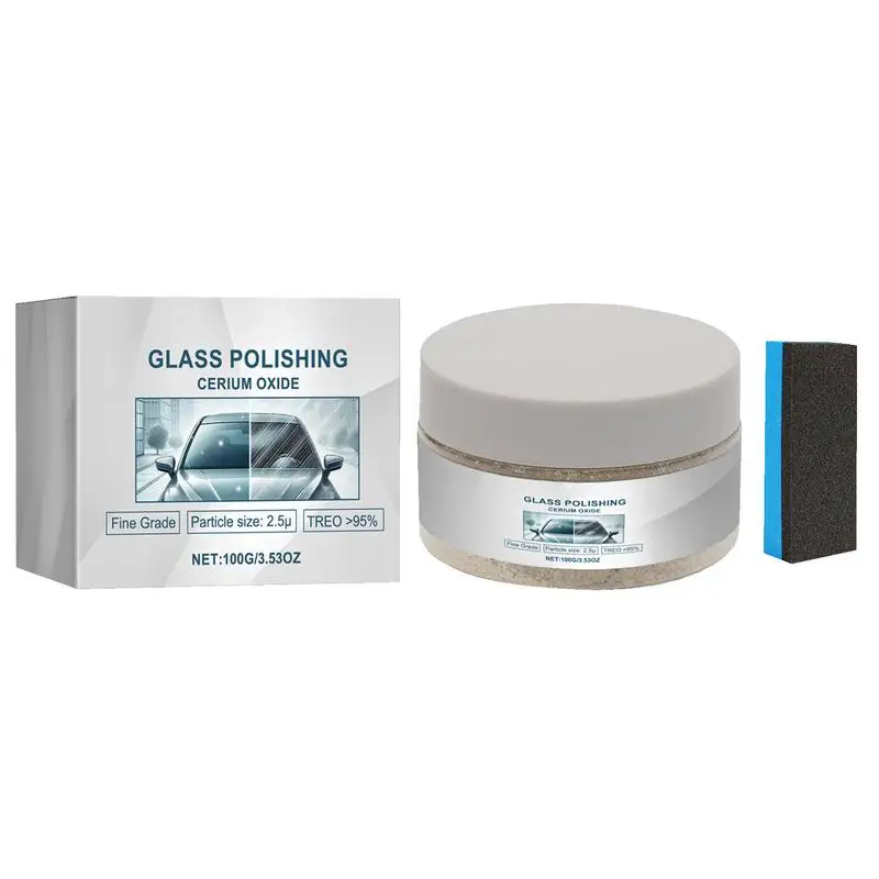 100g Powerful Car Windshield Polishing Liquid Professional Vehicle Windshield Window Cleaning Coating Agent With Sponge