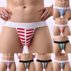 New Sexy Striped Style Male Underwear Gay Briefs Men Jockstrap Underpants Men Thongs Trendy Soft Sexy Breathable Striped