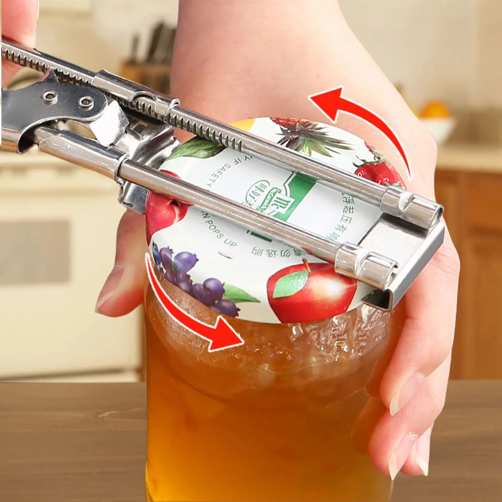 Stainless Steel Bottle Opener Easy Grip Effortless Jar Lid Tool Durable Practical Kitchen Accessory For Home Use Convenient