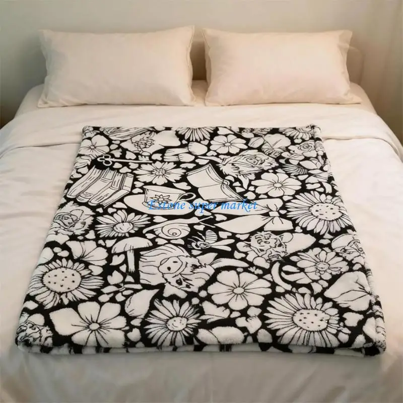 090B Coloring DIY Washable Blanket Set with 12pcs Colored Pens 50 × 60in Color Your Own Throw Blanket Creative Art Projects