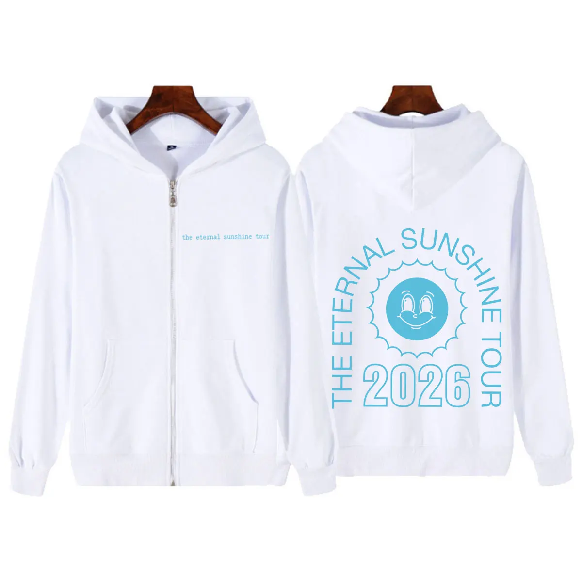Ariana Grande The Eternal Sunshine Tour 2026 Merch Zipper Hoodie Men Women Aesthetic  Sweatshirts Winter Loose Zip Up Jacket