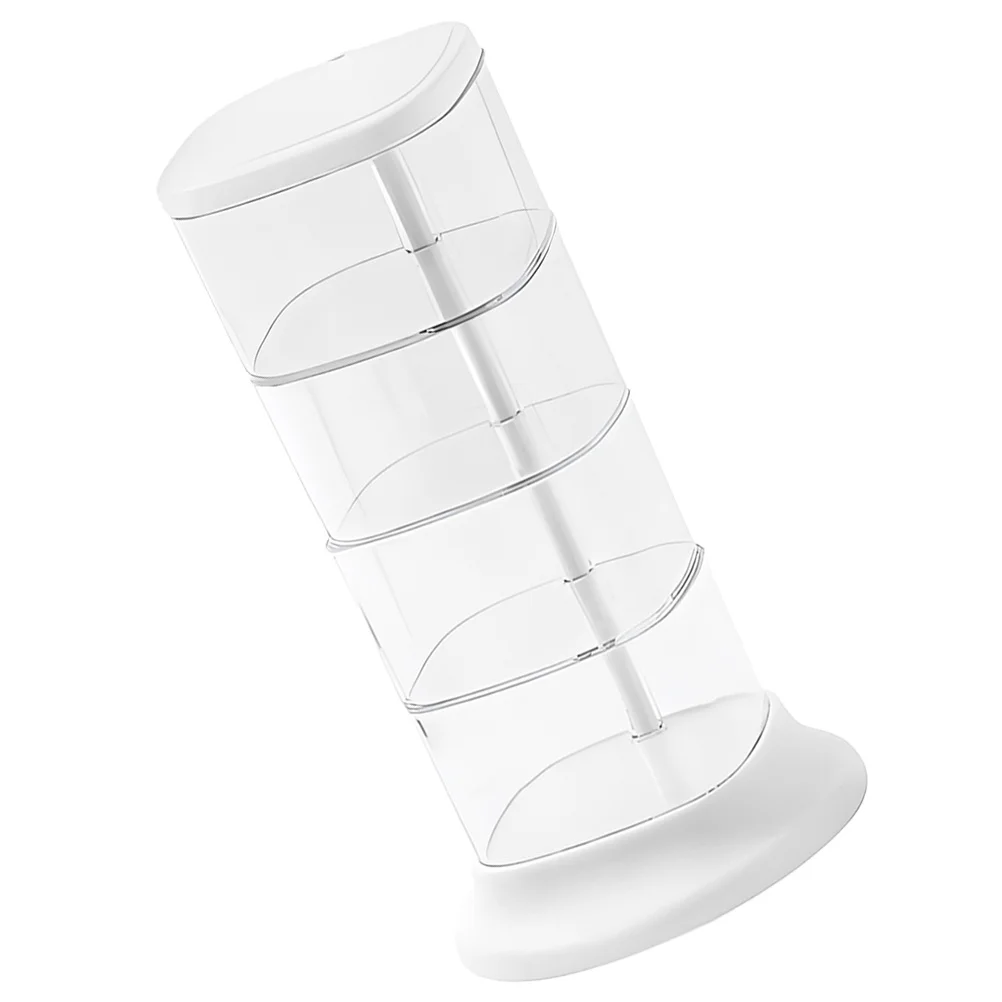 

Rotating Jewelry Organizer Box Hair Tie Storage Holder Earring Necklace Bracelet Ring Display Case Desktop Vanity Holder