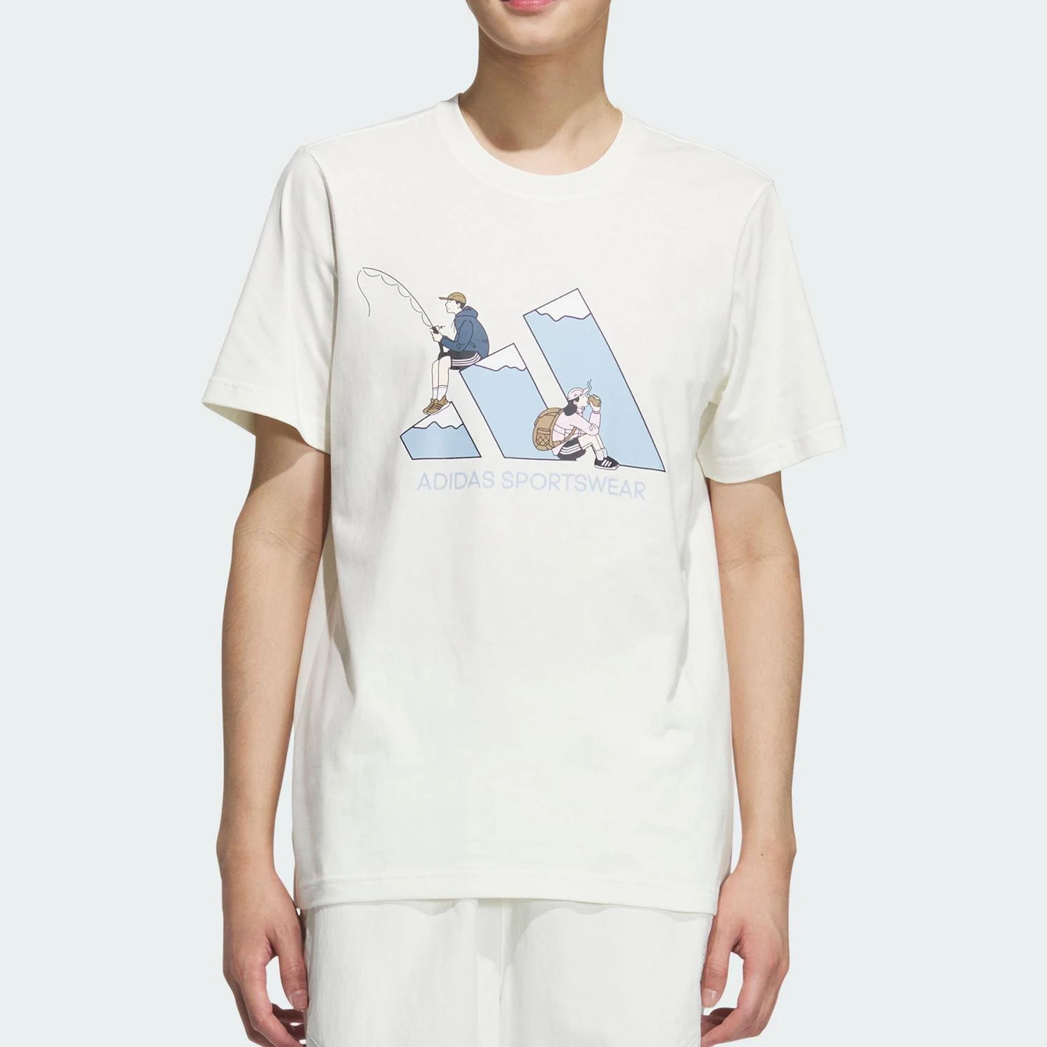 

Оригинальная мужская и женская дышащая повседневная футболка Adidas 2025 года с коротким рукавом для активного отдыха KB7751