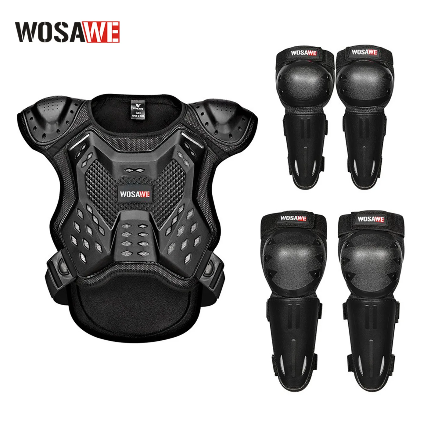 WOSAWE Motorcycle Vest Racing Chest Back Cycling Jackets Motocross Off-Road Ski Snowboarding Jackets Close Fitting