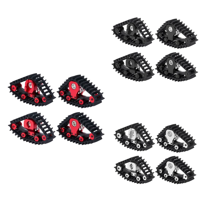 

AAAN-4Pcs Snow Tires Sets Carload Tracks Wheel Sandmobile Conversion For 1/18 RC Crawler Car TRX-4M Accessory Parts