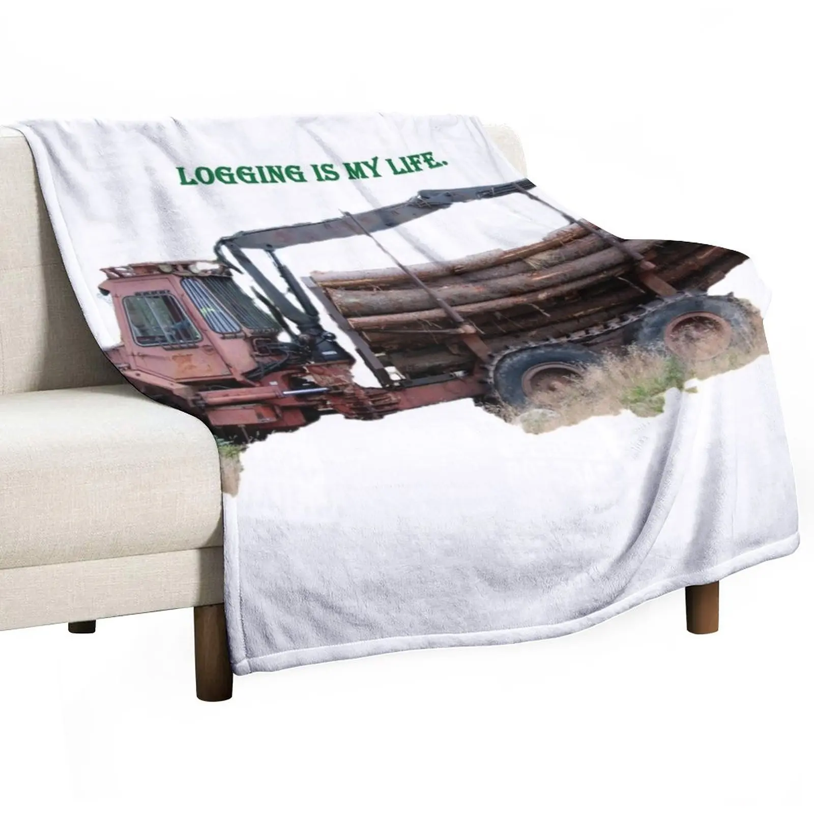 

Logging is my life. - Logging Throw Blanket Soft Plaid Quilt Blanket