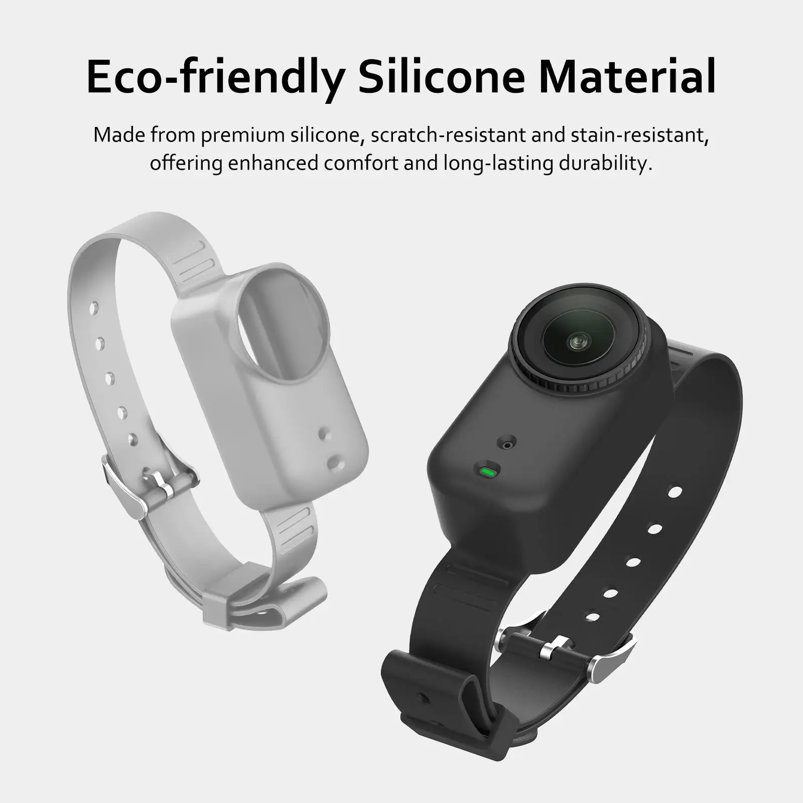 PULUZ Camera Body Expansion Hand Wrist Strap Cover Pet Collar Mount For DJI Osmo Nano Silicone Wrist Strap Protective Case