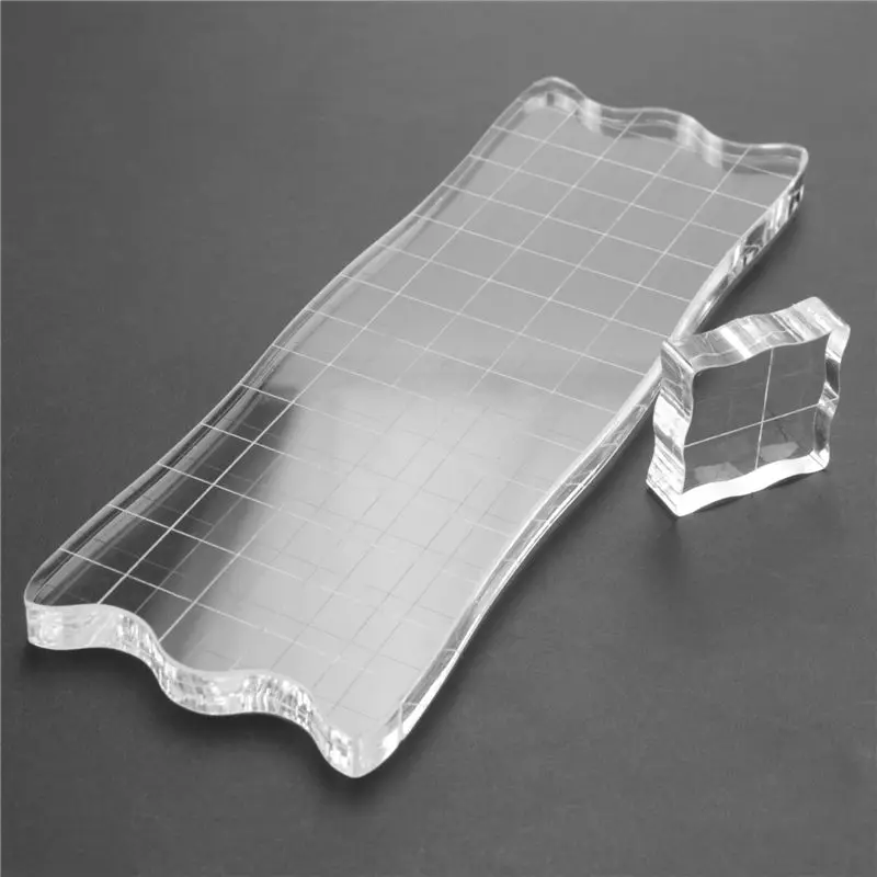 EYFL-7 Pieces Clear Stamp Blocks, Acrylic Stamping Blocks Tools Set With Grid For Scrapbooking Crafts, Cards, Schedule Book