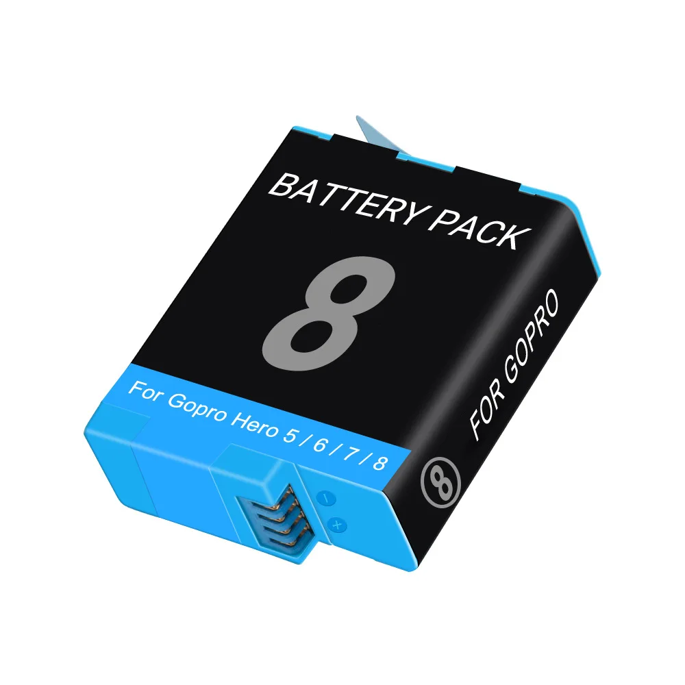 1680mAh Battery For GoPro Hero 8 7 6 5 Li-ion Battery Pack Motion Camera Battery Storage for GoPro Hero8 Rechargeable Batteries