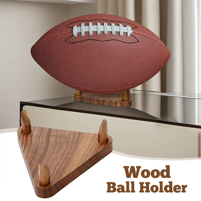 省スペースボール収納ラックコーナーフィットアンチロールデザインエコ木製三角ホルダーバレーボールバスケットボールサッカー用