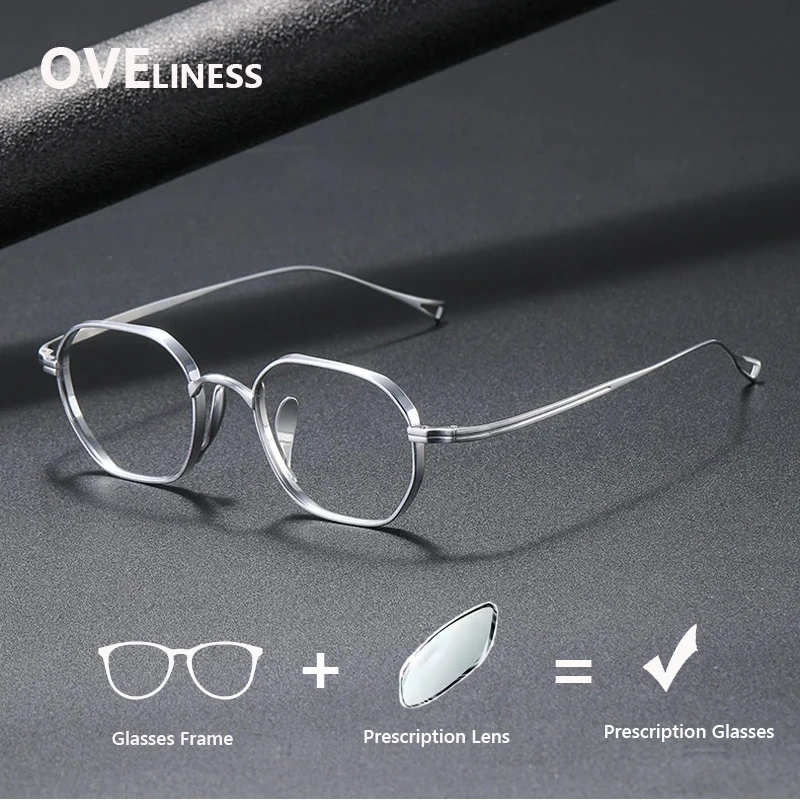 

Pure Titanium optical Glasses Frame Men Women Vintage Retro Square Eyeglasses frame Prescription myopia Eyewear spectacles