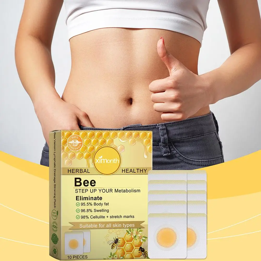 30pcs Bee Lymphatic Drainage Slimming Patch Weight Loss Belly Fat Burning Lifting Shaping Skin Care Lymphatic Detox