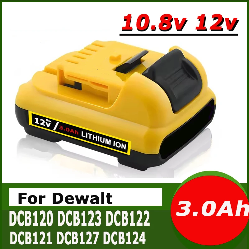 12V Volt Max Lithium Ion Battery Replacement for DeWalt DCB120 DCD700 DCF610 DCB127 DCB124 DCR006 Rechargeable Batteries 3000mAh