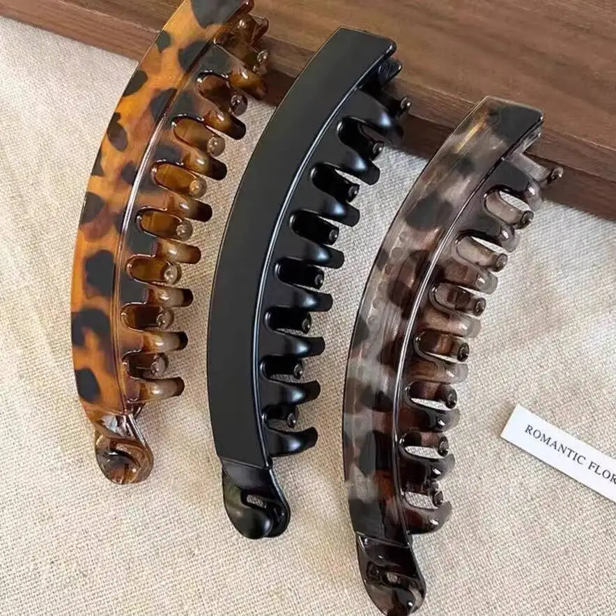 Pinza para el pelo de plátano de carey, horquilla en forma de pez para mujer, accesorios para el cabello, horquillas, abrazadera giratoria, pasadores de cola de caballo